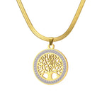 New Fashion Big Tree Pendant Snake Chain Women's Nacklaces