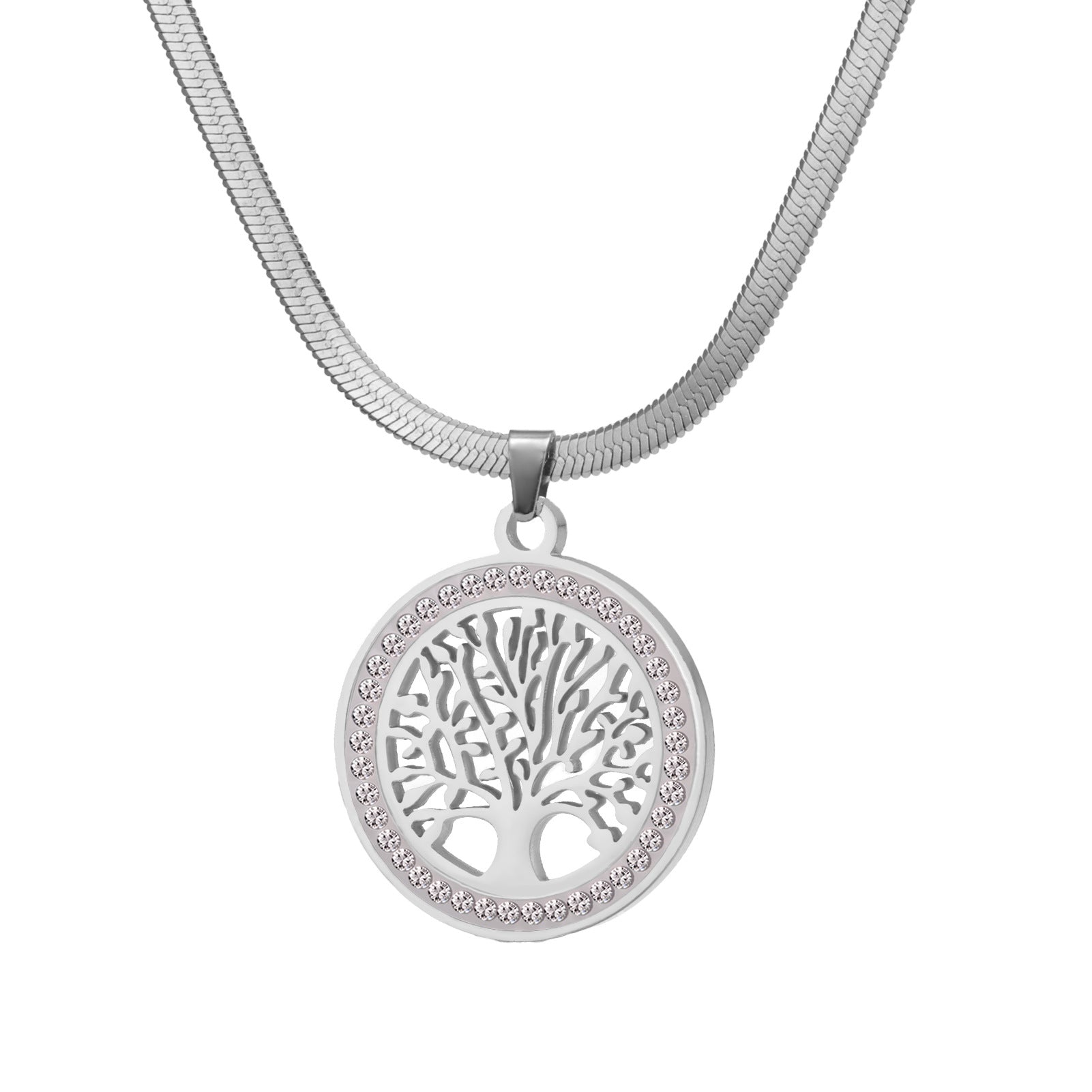 New Fashion Big Tree Pendant Snake Chain Women's Nacklaces