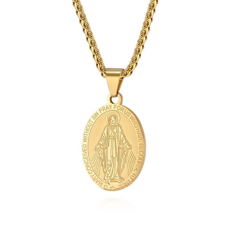 New Fashion Oval Medal Pendant Necklace