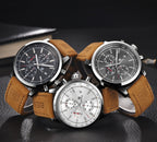 Orginal leather belt Binya Outdoor Sports Three-Eye Belt Men's Watch