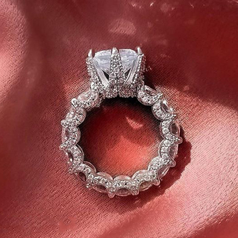 Simple Women's Diamond Copper Set Zircon Ring - Acquisti Online