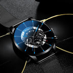 GINEVRA Men's Wrist Watch Military Stainless Steel Casual Date Analog Quartz Watch