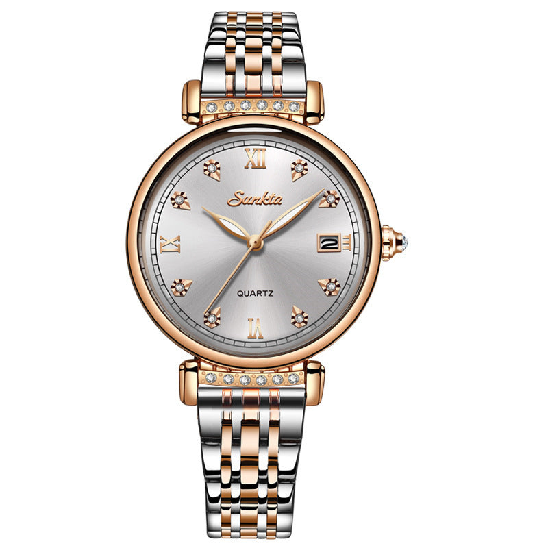 SUNKTA ST6672 Women's Quartz Watch Luxury Rhinestone Crafted Fashion Casual 30M Waterproof Women's Watch