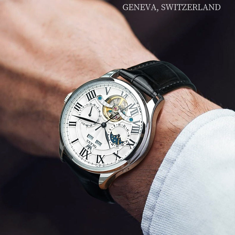 OLEVS Man Automatic Mechanical Flywheel Waterproof Wristwatch - Acquisti Online
