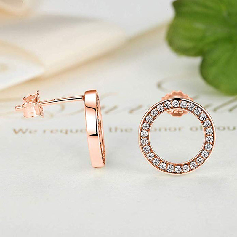 Sterling Silver Studded round Earrings