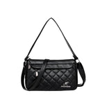 Women's Shoulder Bag Large Capacity Crossbody Multi Zipper Pocket PU Soft Leather Textured Fashionable Women's Crossbody Bag