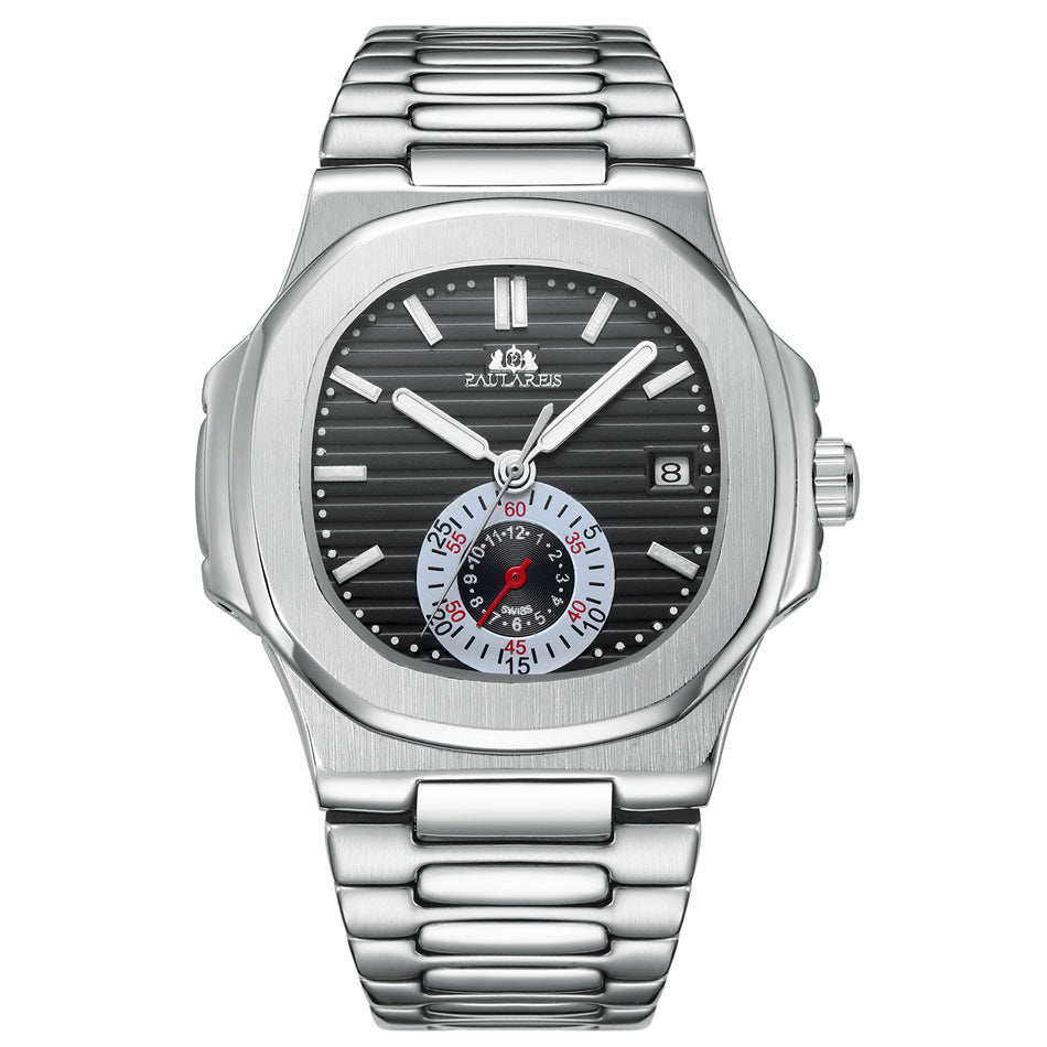 PAULAREIS Men's Classic Fashion Automatic Mechanical Movement Watch Steel Belt Waterproof Man Watch - Acquisti Online