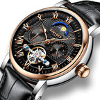 Orologi da polso da uomo alla moda con tourbillon vuoto, orologio da polso meccanico automatico