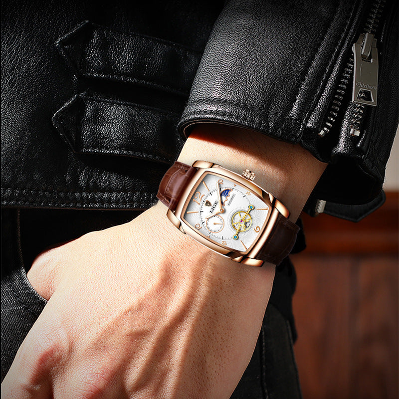LIGE New Men's Watch Top Brand Luxury Business Men's Leather Wrist Quartz Watch