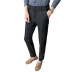 Striped Casual Pants Men's Slim Fit Suit Business Wear