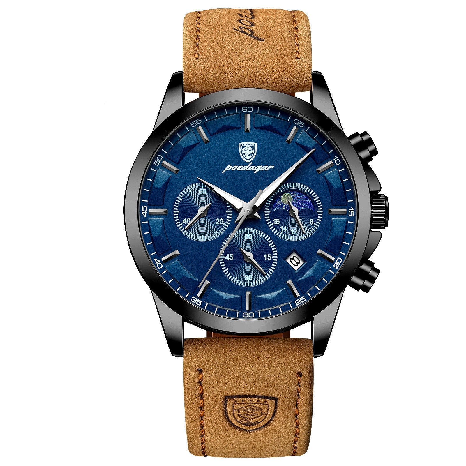 Poedagar Men's Business Casual Watch Waterproof Automatic Quartz Movement Man Fashion Watch - Acquisti Online