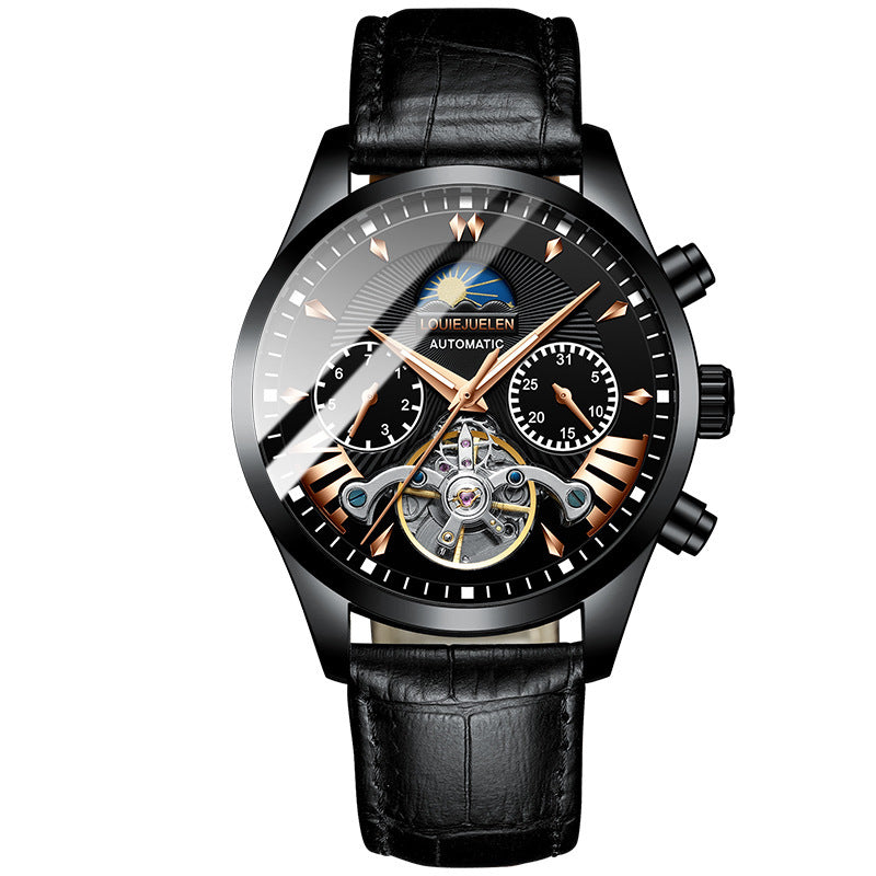 AILANGITEM Men's Business Casual Watch Automatic Mechanical Waterproof Watch Steel Band Fashion Man Watch - Acquisti Online