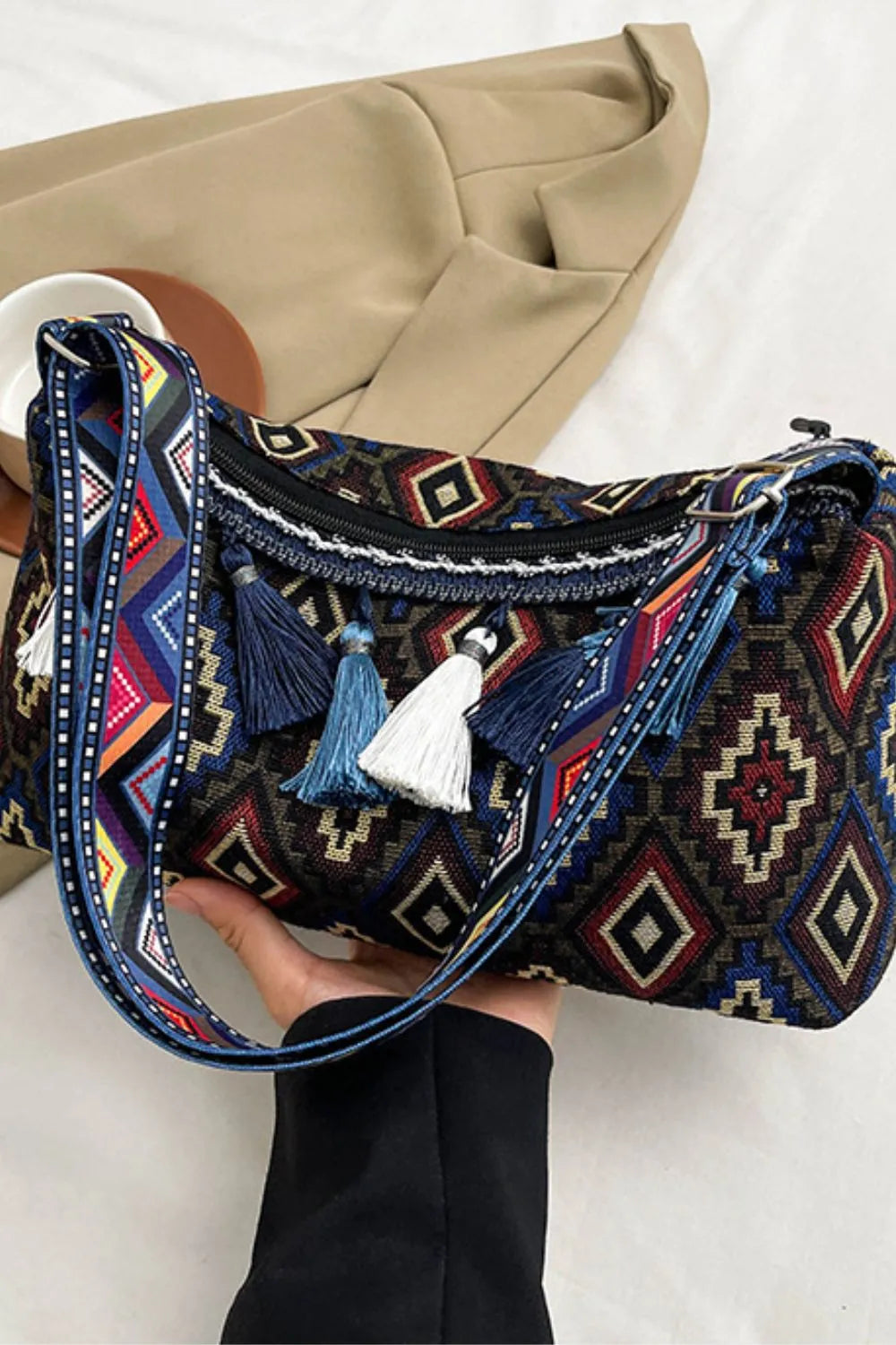 Women's Tassel Adjustable Strap Shoulder Bag