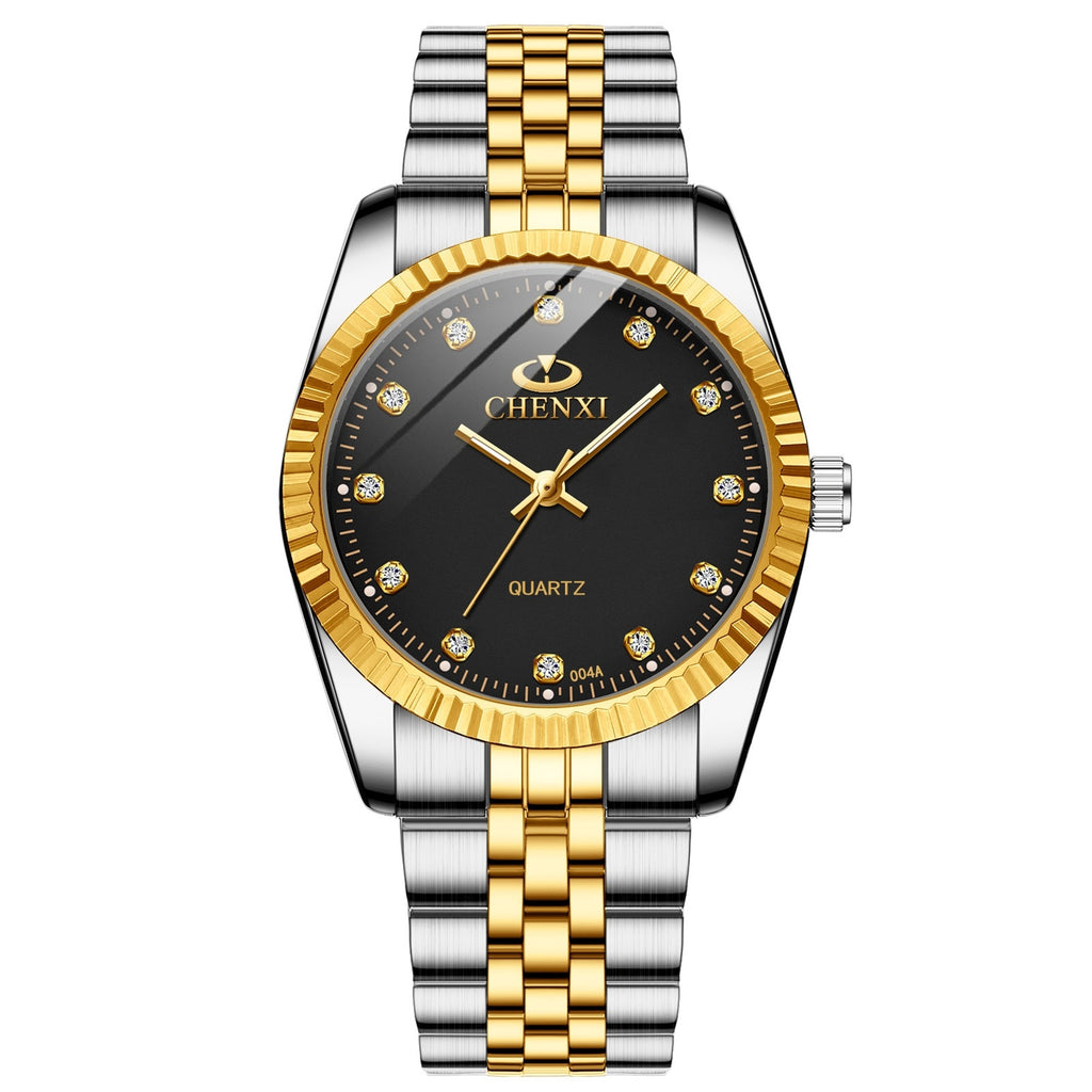 Men's and women's Quartz Rhinestone Simple Steel Belt Watch