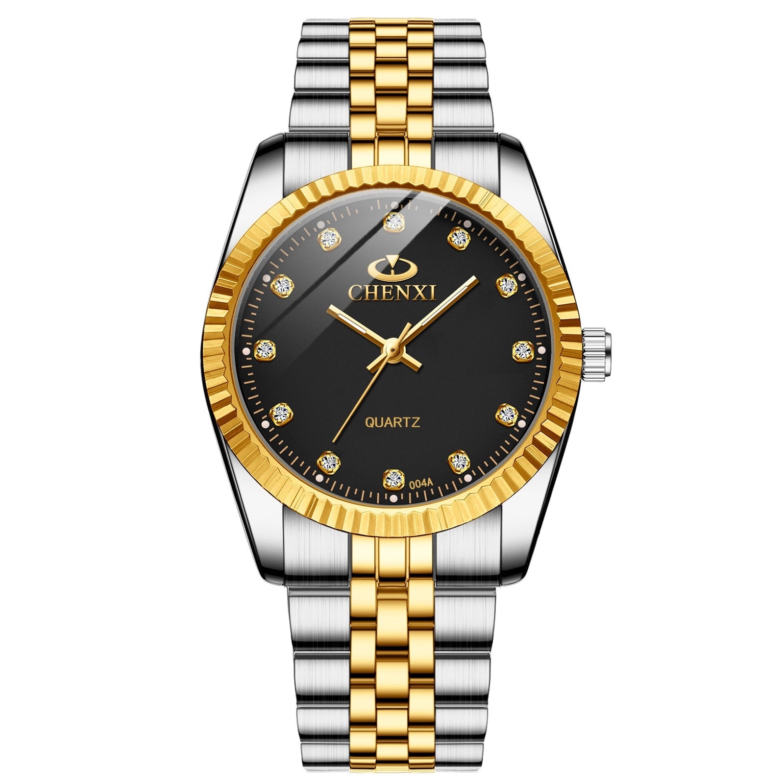 Men's and women's Quartz Rhinestone Simple Steel Belt Watch