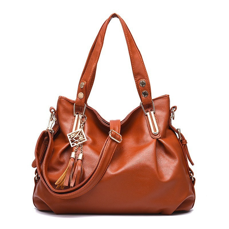Dames handtas met meerdere zakken en grote capaciteit, originele leren crossbodytas, luxe schoudertas voor dames