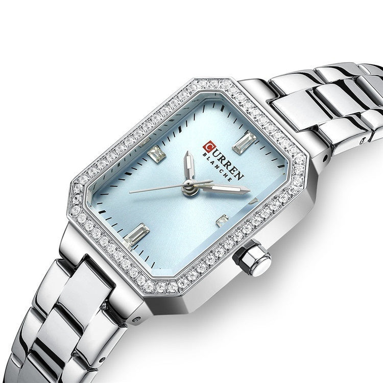Curren Women's Quartz Wristwatches Stainless Steel Waterproof Luxury Rhinstones Women Automatic Quartz Watches