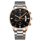 Men Watch Chronograph Sport Mens Waterproof Full Steel Quartz watch