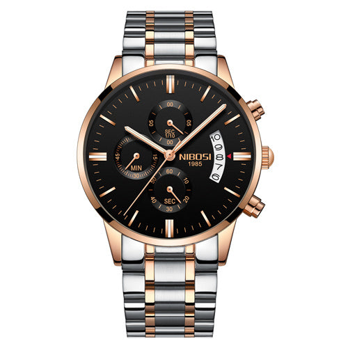 Men Watch Chronograph Sport Mens Waterproof Full Steel Quartz watch