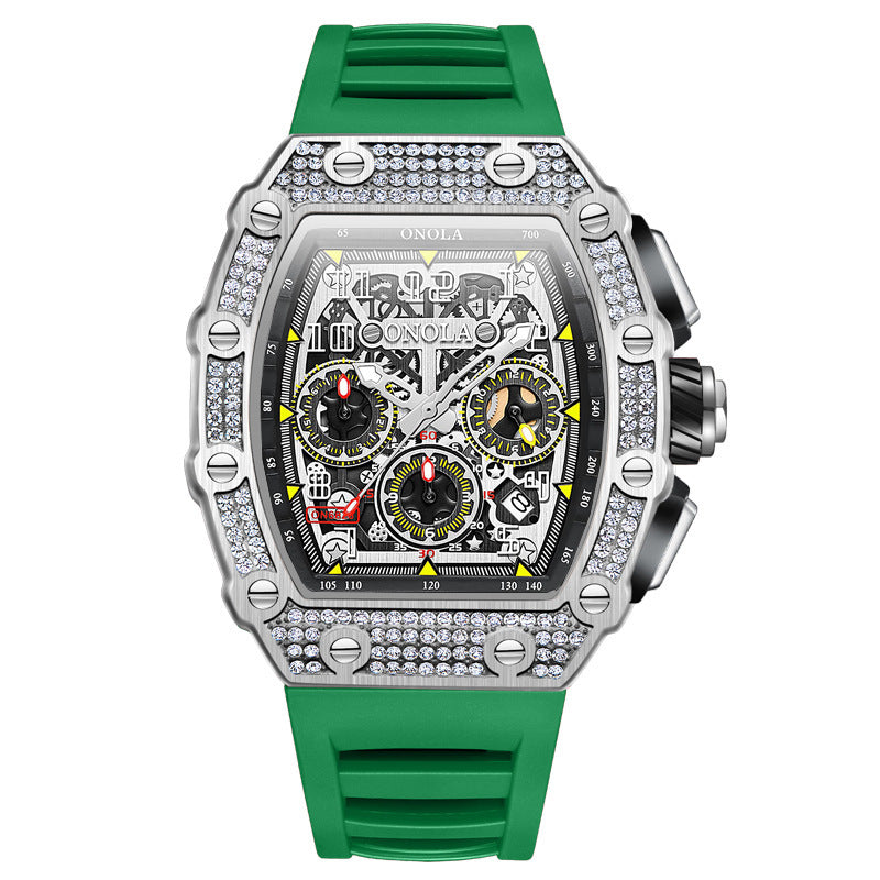 Orologio meccanico multifunzionale alla moda, nuovo, stile Full Diamond