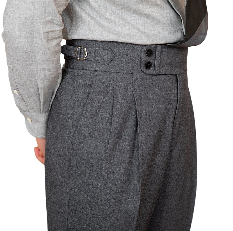 Men's Fashionable Business Casual Formal Pants Adjustable Buckle High Waist Straight Men's Fashion Casual Suit Pants