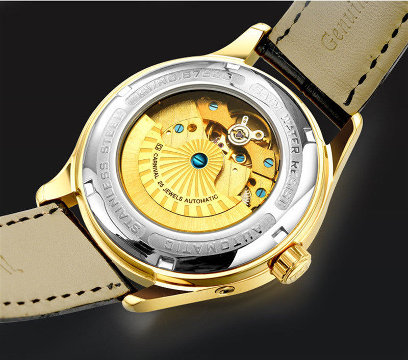 Man Automatic Leather Band Waterproof Sports Watch - Acquisti Online
