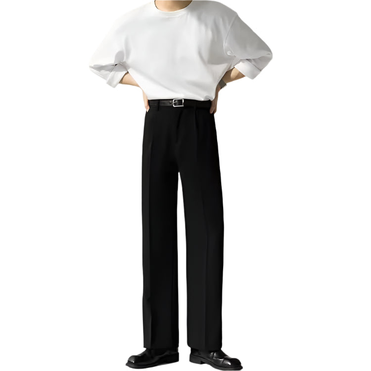 Fashion Draping Suit Pants Straight Non-ironing Loose Pant