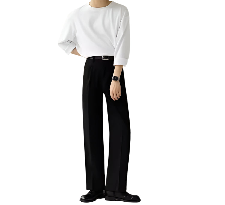 Fashion Draping Suit Pants Straight Non-ironing Loose Pant
