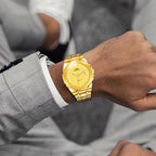 OPK-Men Luxury Gold Color Steel Band Watch - Acquisti Online