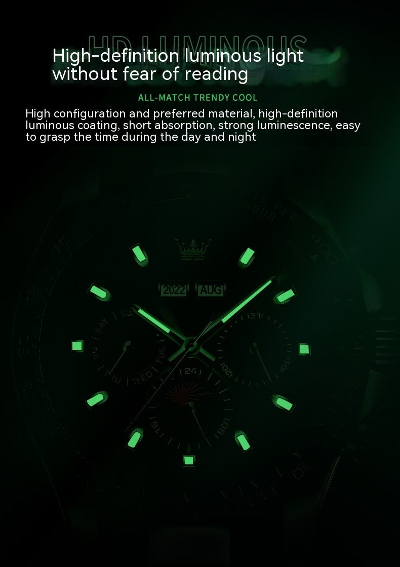 OLEVS 6654 Good Quality Men Watches the Chase OEM Stainless Steel Luxury Brand Sport Luminous Waterproof Tourbillon Watch