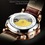 Man Business Casual Automatic Leather Band Watch - Acquisti Online