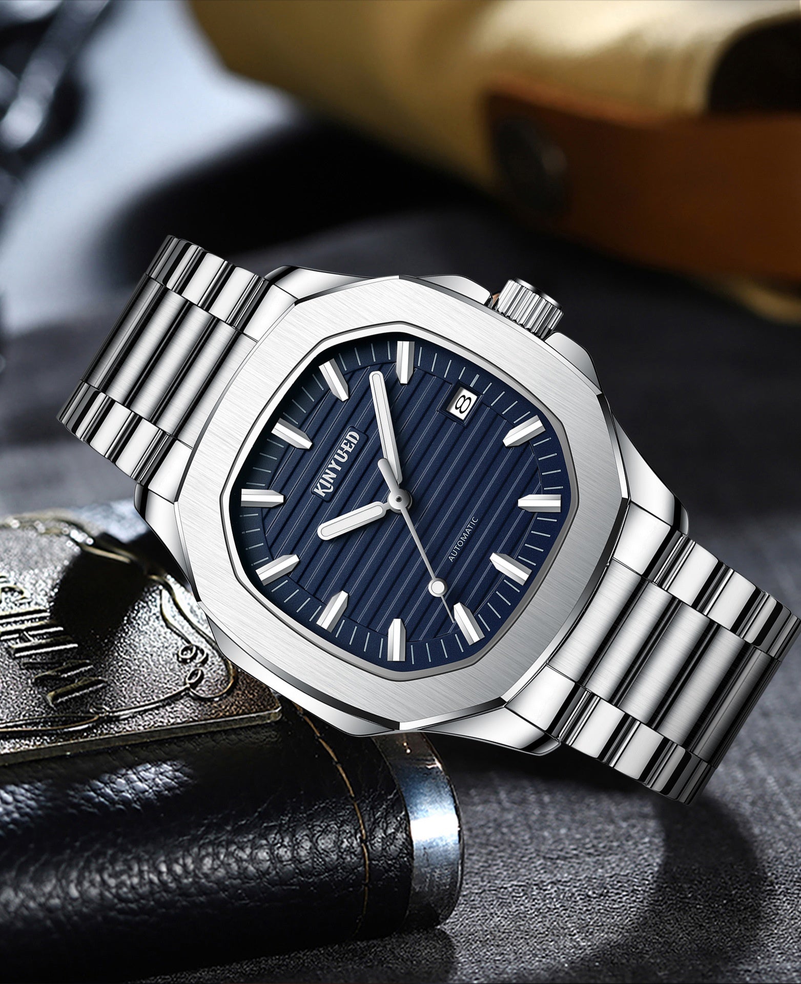 KINYUED J111 Man Business Casual Steel Band Automatic Watch - Acquisti Online