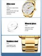 Curren Men's Business Casual Fashion Watch Automatic Quartz Movement Steel Band Waterproof Man Watch - Acquisti Online