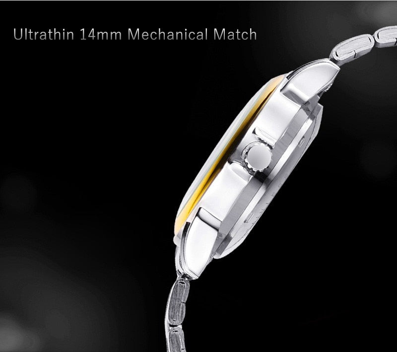 Men's Fashionable Automatic Mechanical Movement Watch Steel Band Waterproof Man Classic Fashion Watch - Acquisti Online