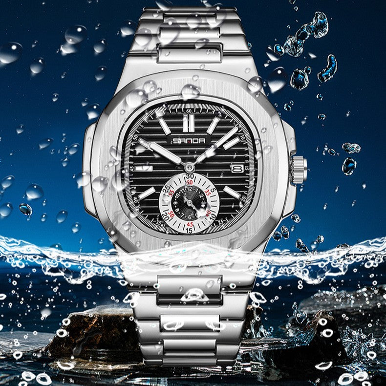 SANDA 7020 Business Casual Butterfly Double Button Men Watch - Acquisti Online