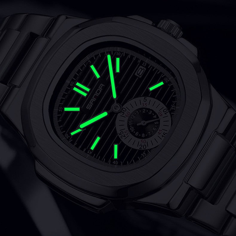 SANDA 7020 Business Casual Butterfly Double Button Men Watch - Acquisti Online