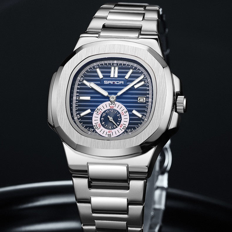 SANDA 7020 Business Casual Butterfly Double Button Men Watch - Acquisti Online