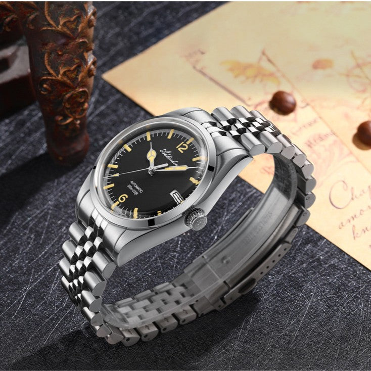 Orologio Automatico da Uomo ADDIESDIVE, Stile Business Casual, con Cinturino in Acciaio