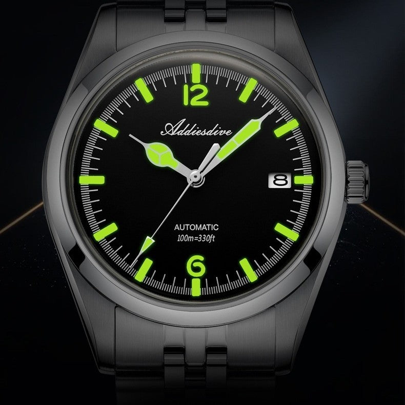 Orologio Automatico da Uomo ADDIESDIVE, Stile Business Casual, con Cinturino in Acciaio