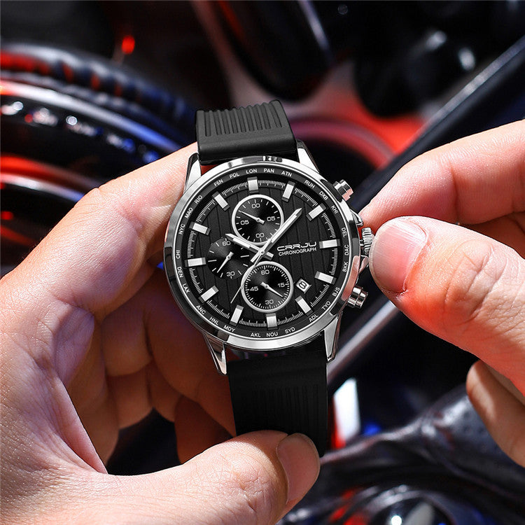 CRRJU 2315 Man Sports Silicon Band Casual Wristwatch - Acquisti Online