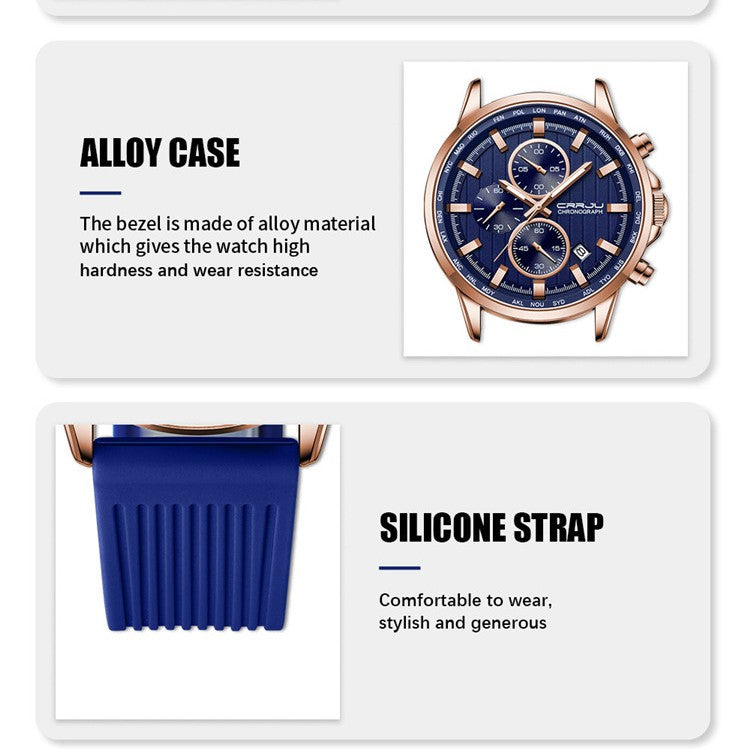 CRRJU 2315 Man Sports Silicon Band Casual Wristwatch - Acquisti Online
