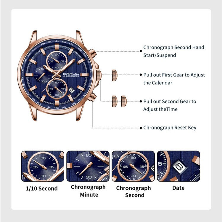 CRRJU 2315 Man Sports Silicon Band Casual Wristwatch - Acquisti Online