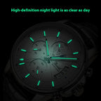 Stalen band, quartz, lichtgevend, waterdicht, mechanisch herenhorloge