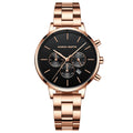 Hannah Martin Dames Quartz Horloge Drie Ogen Zes Naalden Chronograaf Kalender Quartz Horloge Waterdicht Dames Quartz Horloge