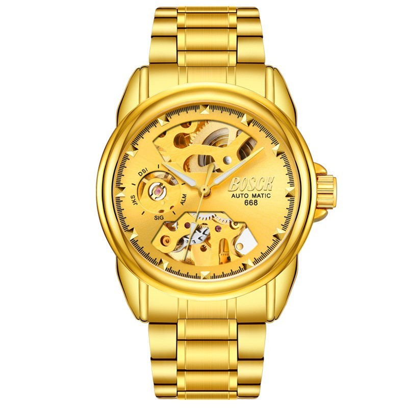 Men's Fashionable Automatic Mechanical Movement Watch Steel Band Waterproof Man Classic Fashion Watch - Acquisti Online