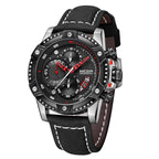 Heren quartzhorloge, casual, modieus leren horloge
