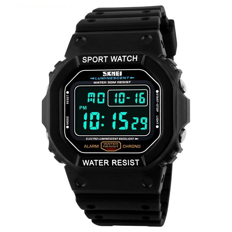 Skmei Chrono Calendar Men's Waterproof Digital Watch Black Background Color