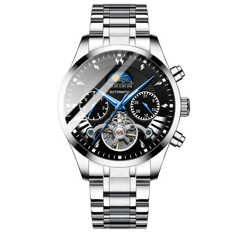 AILANGITEM Men's Business Casual Watch Automatic Mechanical Waterproof Watch Steel Band Fashion Man Watch - Acquisti Online