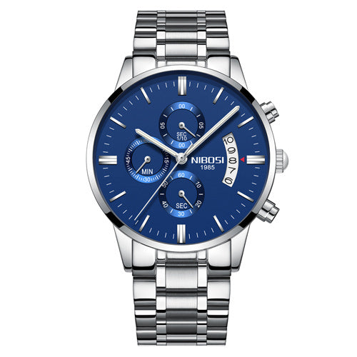 Men Watch Chronograph Sport Mens Waterproof Full Steel Quartz watch