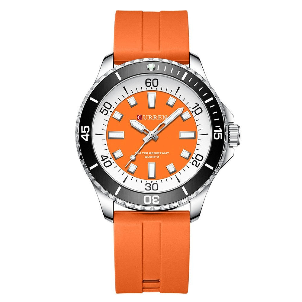 Orologio Curren da uomo sportivo casual al quarzo automatico con cinturino in silicone impermeabile da uomo Fashion 2026